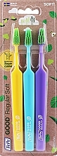 Fragrances, Perfumes, Cosmetics Toothbrush Set, yellow + blue + purple - Tepe Good Regular 3 Pack Toothbrush