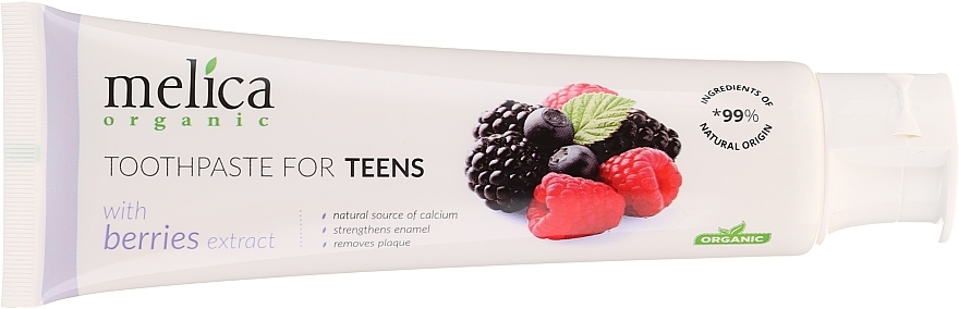 Berry Mix Teen Toothpaste, 6-14 yr - Melica Organic Toothpaste For Teens With Berries Extract — photo N3