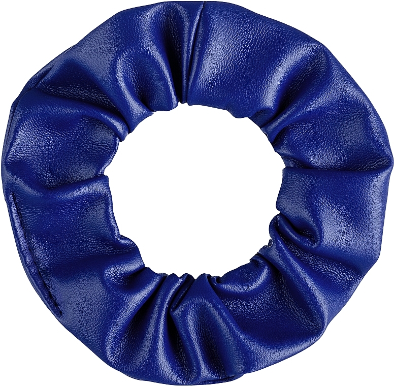 Hair Tie "Faux Leather Classic", blue electric - MAKEUP Hair Accessories — photo N2