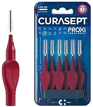 Interdental Brushes 1.3 mm, 6 pcs, burgundy - Curaprox Curasept Proxi Treatment T13 Bordeaux — photo N1