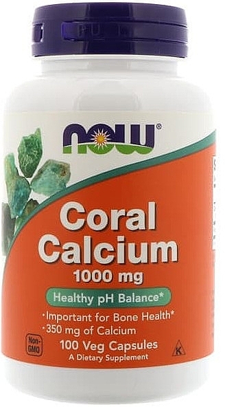 Calcium in Capsules, 100pcs - Now Foods Coral Calcium — photo N1