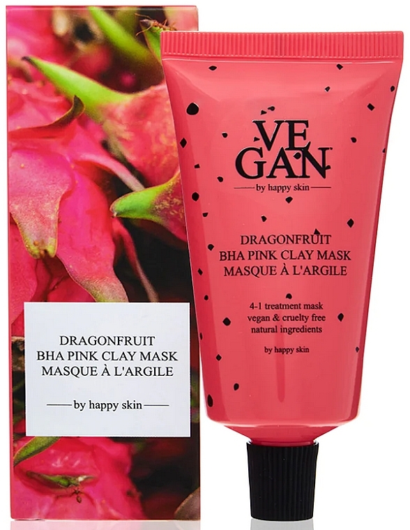 Set - Vegan By Happy Dragonfruit BHA Pink Clay Mask (f/mask/2x50ml) — photo N1