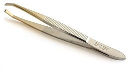 Straight Yyebrow Tweezers 7.5 cm, gold - Disna Pharm — photo N1