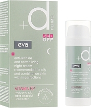 Fragrances, Perfumes, Cosmetics Anti-Wrinkle Normalizing Night Face Cream - Eva Dermo Seb Off Anti-Wrinkle Night Cream