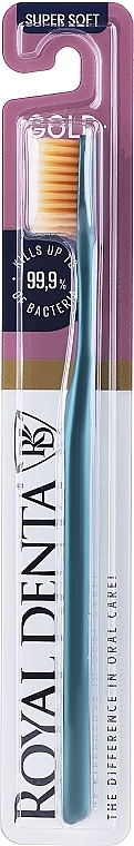 Extra Soft Gold Toothbrush, turquoise - Royal Denta Gold Super Soft — photo N1