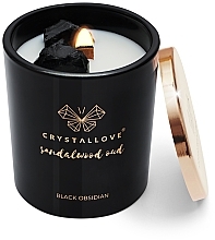 Black Obsidian, Sandalwood & Oud Soy Candle - Crystallove Black Obsidian Soy Candle Sandalwood Oud — photo N5