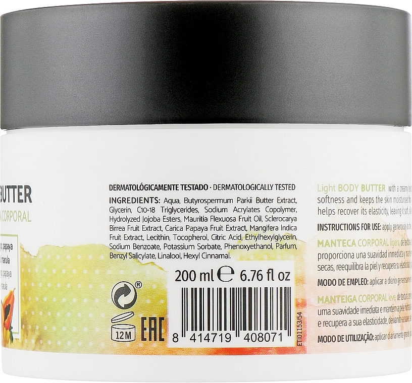 Body Butter with Mango, Papaya, Marula - Body Natur Mango, Papaya and Marula Body Butter — photo N9