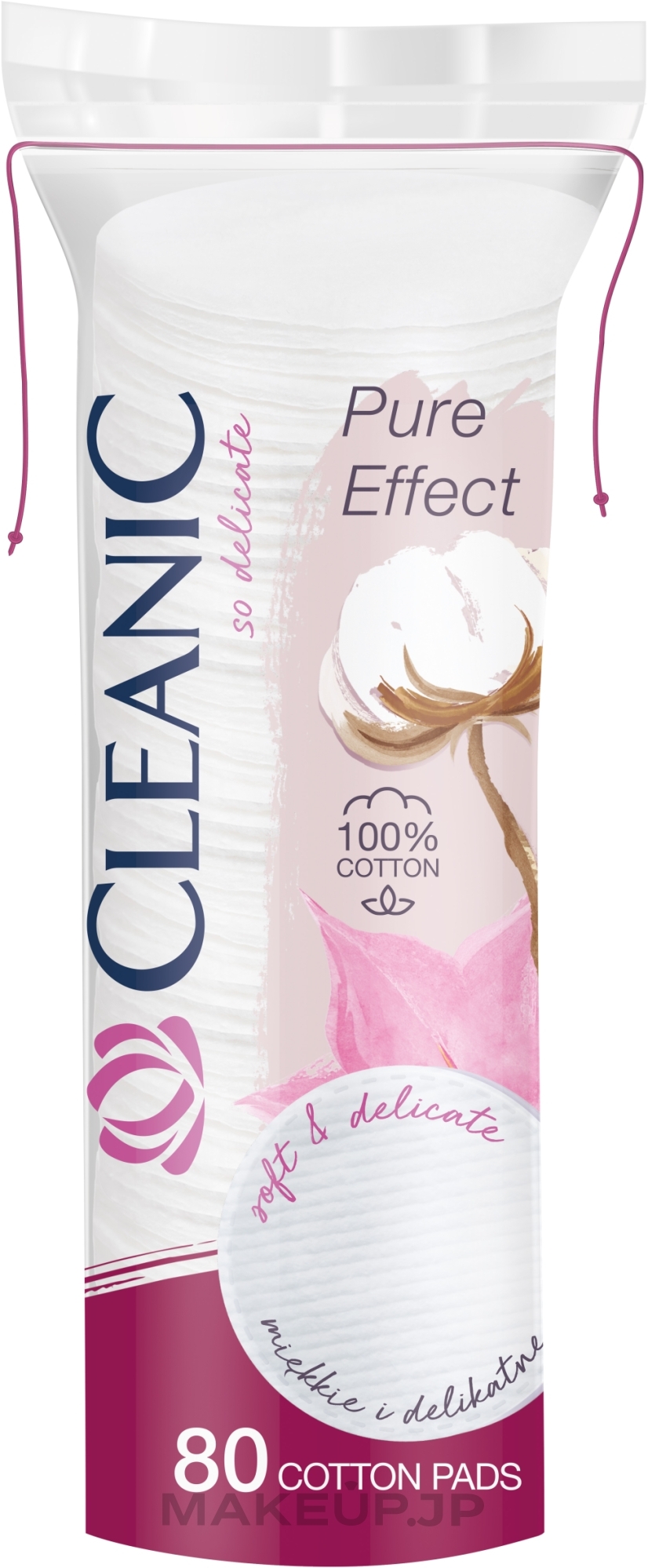 Round Cotton Pads, 80 pcs - Cleanic Pure Effect — photo 80 szt.