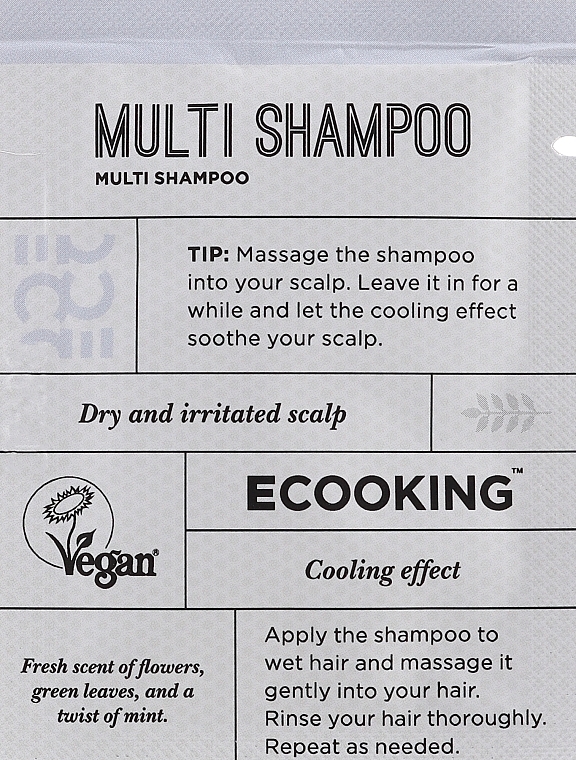 GIFT! Soothing Shampoo for Dry & Sensitive Scalp - Ecooking Multi Shampoo (sample) — photo N1