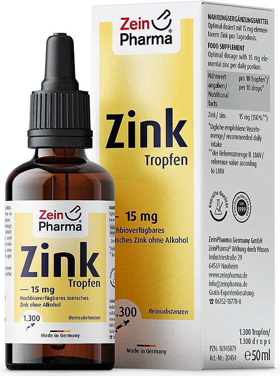 Zinc Food Supplement, 15 mg - ZeinPharma Zinc Drops — photo N1