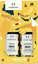 Fragrances, Perfumes, Cosmetics Set - The Body Shop Banana & Bliss Haircare Gift (shamp/250ml + cond/250ml + cloth)