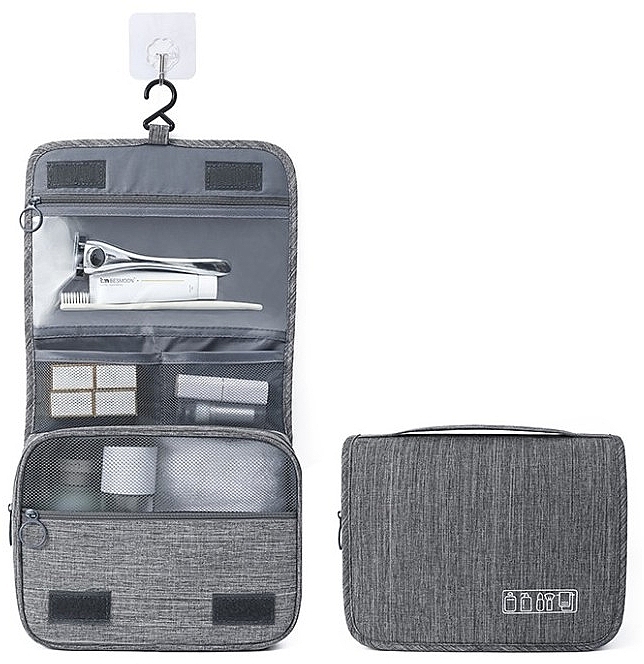 Cosmetic Organizer Bag, grey - Ecarla — photo N1