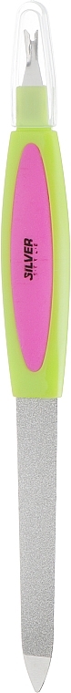 Sapphire Nail with Cuticle Trimmer, 16 cm, green-pink - Silver Style — photo N1