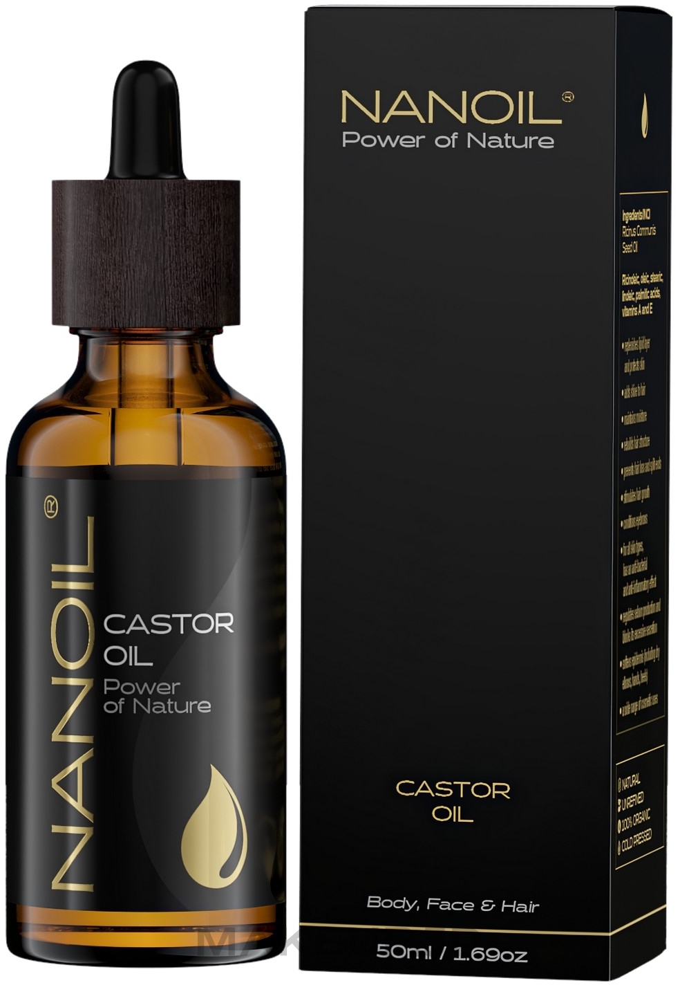 Castor Oil - Nanoil Body Face and Hair Castor Oil — photo 50 ml