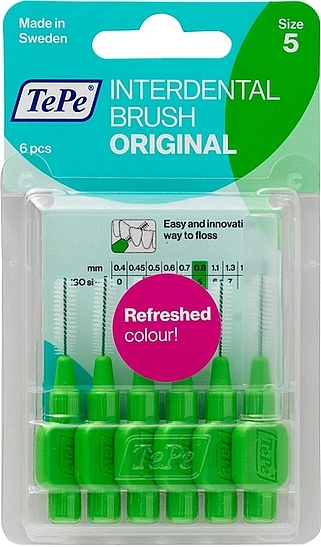 Interdental Brush Set 'Original', 0.8 mm, green - TePe Interdental Brush Original Size 5 — photo N1