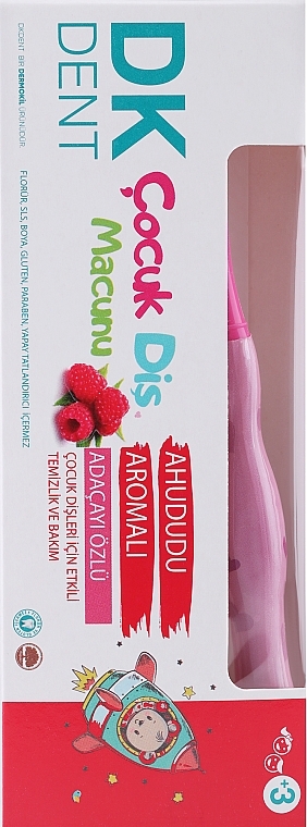 Raspberry Toothpaste + Pink Toothbrush - Dermokil dKdent (toothpaste/50ml + brush/1pcs) — photo N1