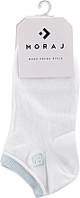 Socks, white with a blue insert - Moraj — photo N1