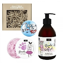 Fragrances, Perfumes, Cosmetics Set - LaQ Bubble Gum Set (sh/gel/300ml + foam/50ml + bath/bomb/120g)