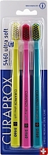 Fragrances, Perfumes, Cosmetics Toothbrush Set, 5460 Ultra Soft, yellow, pink, turquoise - Curaprox