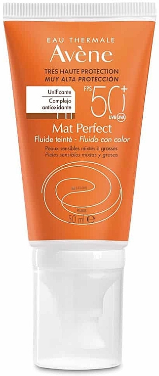 Mattifying Face Fluid - Avene Eau Thermale Mat Perfect SPF 50+ — photo N1