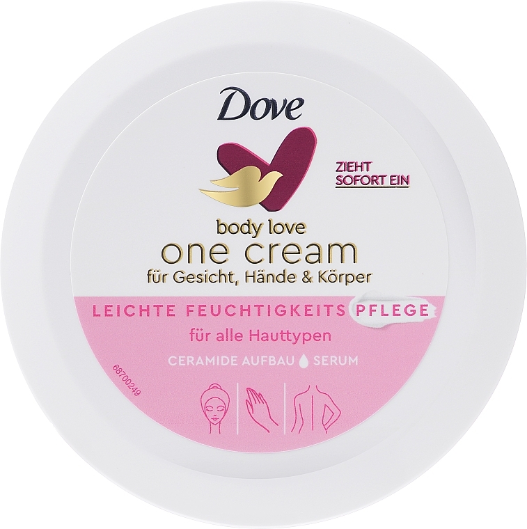 Face, Hand & Body Cream - Dove Body Love One Cream Light Hydration — photo N1