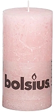 Fragrances, Perfumes, Cosmetics Cylindrical Candle Rustic Pastel Pink, 130/68 mm - Bolsius Candle