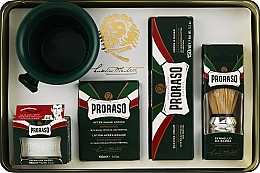 Set - Proraso Classic Full Shaving Metal Box (cr/100ml + sh/cr/150ml + ash/cr/100ml + brush + glass) — photo N19