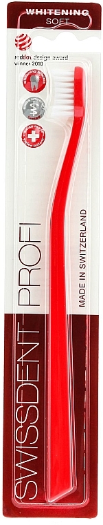 Toothbrush, soft, red - SWISSDENT Profi Whitening Soft — photo N9