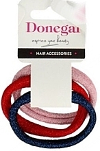 Fragrances, Perfumes, Cosmetics Elastic Hair Bands, FA-5679, 3 pcs, dark blue, red, pink - Donegal