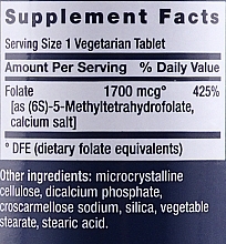 Folate Dietary Supplement, 1700mg - Life Extension Optimized Folate — photo N3