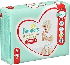Diaper Panties, size 5 (12-17 kg), 34 pcs - Pampers Premium Care Pants Junior — photo N2
