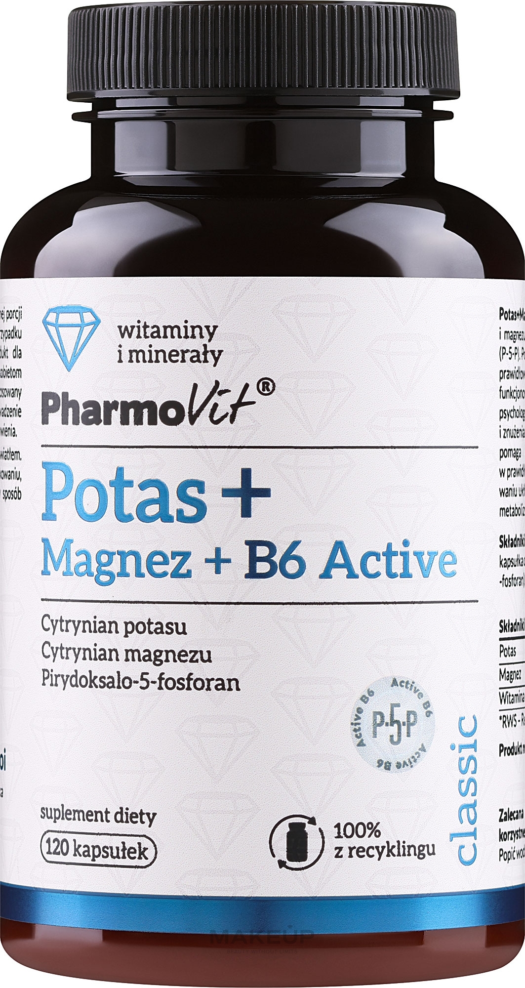 Dietary Supplement 'Potassium + Magnesium + B6' - Pharmovit Potassium + Magnesium + B6 Active — photo 120 szt.