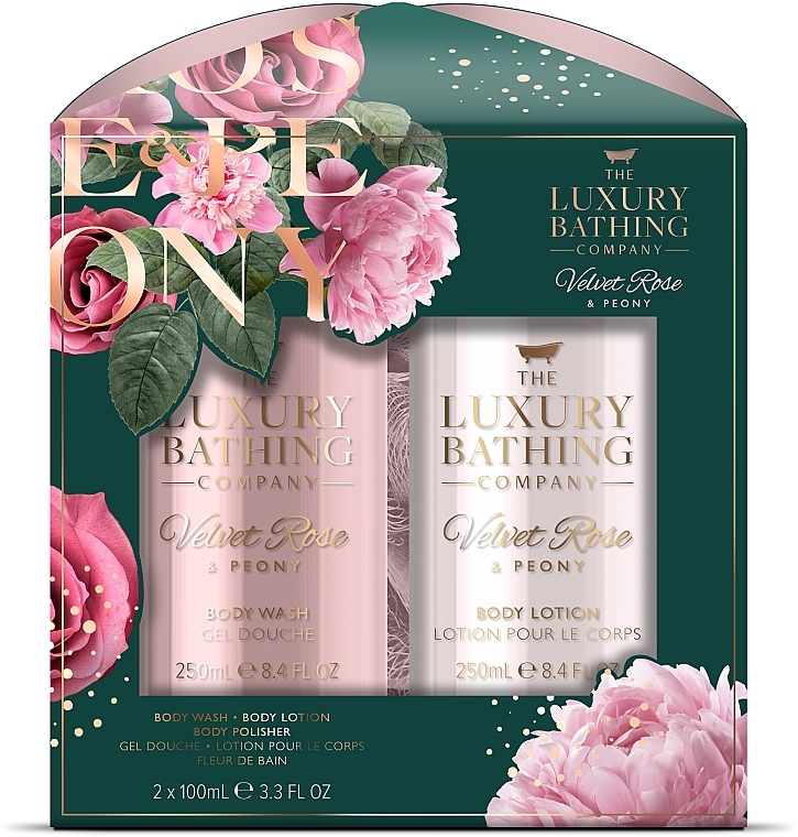 Bundle - Grace Cole The Luxury Bathing Velvet Rose & Peony Set (sh/gel/100ml + b/lot/100ml) — photo N1