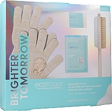 Fragrances, Perfumes, Cosmetics Set - EcoTools Brighter Tomorrow Set (sh/gloves/2pcs + f/brush/1pc + soap/55g + salt/30g)