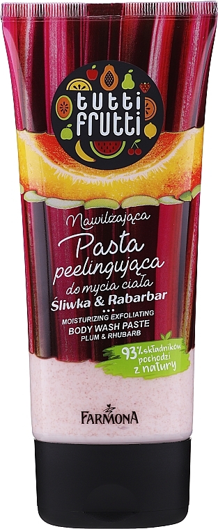 Moisturizing Exfoliating Body Paste "Plum & Rhubarb" - Farmona Tutti Frutti — photo N2