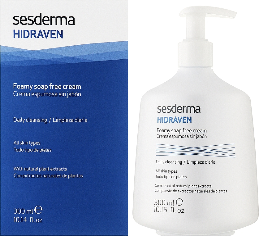 Foaming Cream for Face and Body - SesDerma Laboratories Hidraven Foamy Soap Free Cream — photo N2