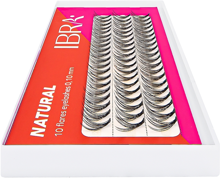 Individual Lashes, C Mix - Ibra 10 Flares Eyelash Knot Free Naturals C Mix — photo N16