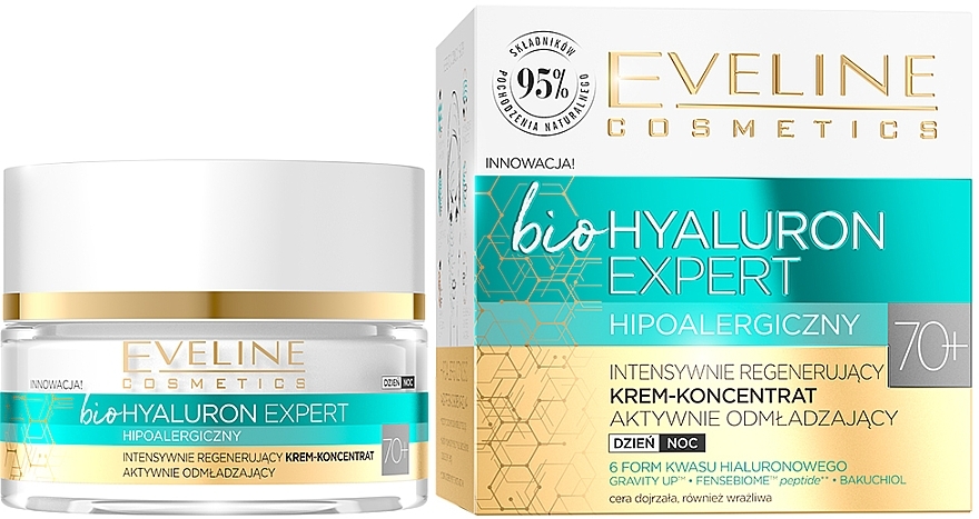 Ultra-Moisturizing Day & Night Cream-Concentrate - Eveline Cosmetics BioHyaluron Expert 70+ — photo N6