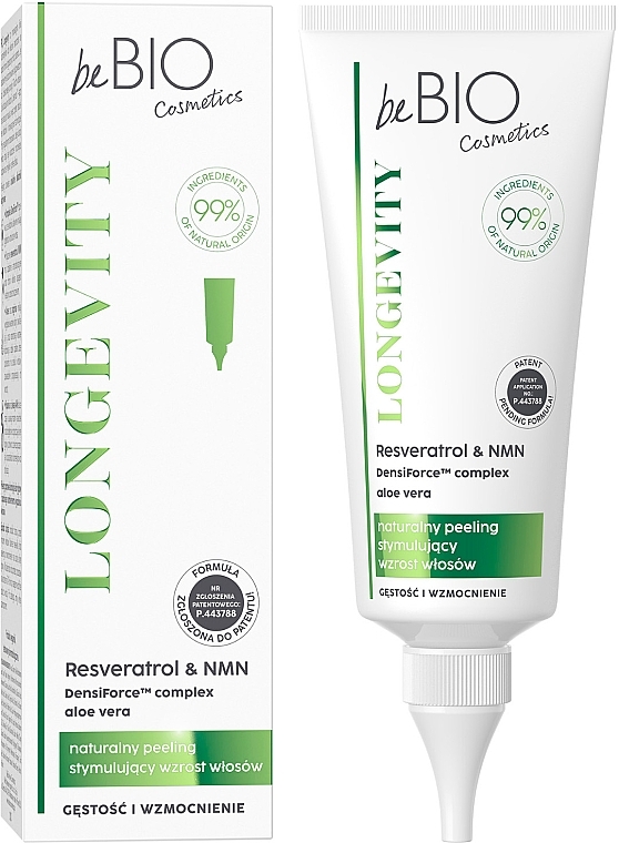 Hair Growth Stimulating Scalp Peeling 'Volume & Strength' - BeBio Longevity Natural Peeling — photo N1