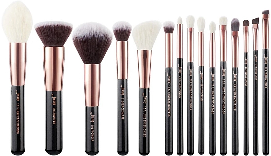 Makeup Brush Set, T160, 15 pcs - Jessup Essential Makeup Brush Set — photo N1