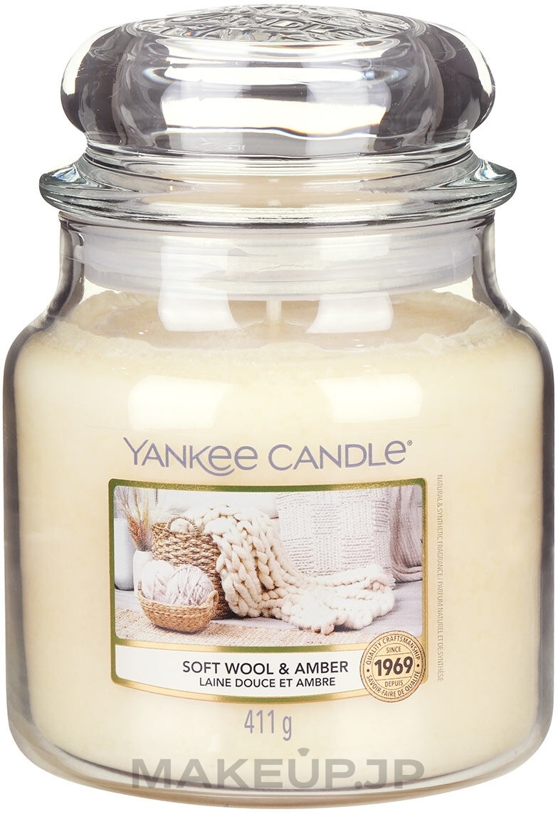 Scented Candle in Jar - Yankee Candle Soft Wool & Amber — photo 411 g