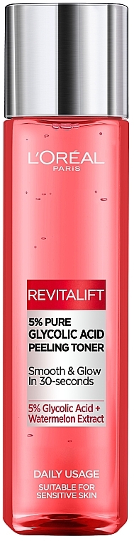 Facial Peeling Tonic with Glycolic Acid for All Skin Types, including Sensitive - L'Oreal Paris Revitalift — photo N2