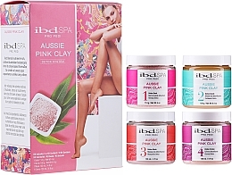 Fragrances, Perfumes, Cosmetics Hand & Foot Set with Pink Clay - IBD Aussie Pink Clay Detox Intro Kit (soak/114g + scr/180g + mask/120ml + cr/120ml)