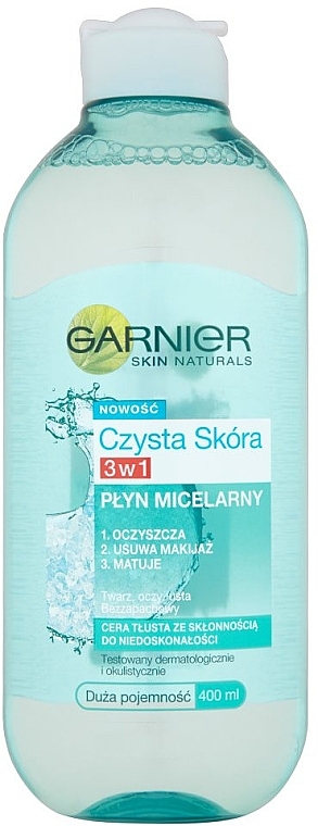 Micellar Water for Oily and Sensitive Skin "Pure Skin" - Garnier Skin Naturals — photo N1