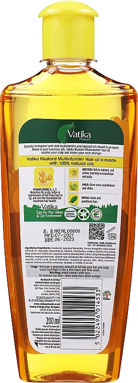 Hair Mustard Oil - Dabur Vatika Naturals Mustard Multivitamin+ Hair Oil — photo N2