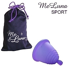Menstrual Cup with Ball Handle, XL-size, purple - MeLuna Sport Shorty Menstrual Cup Ball — photo N3