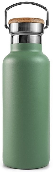 Stainless Steel Thermal Bottle with Bamboo Cap, 750 ml, green - Bambaw — photo N1