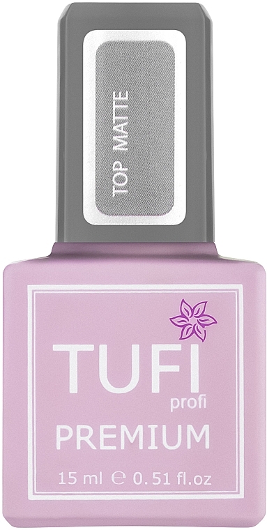 Matte Top Coat, 15 ml - Tufi Profi Premium Matte Top — photo N1