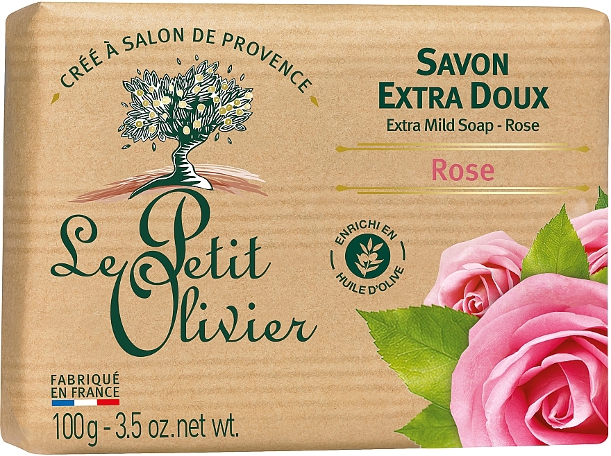 Extra Mild Soap with Rose Extract - Le Petit Olivier Extra Mild Soap Rose — photo N2