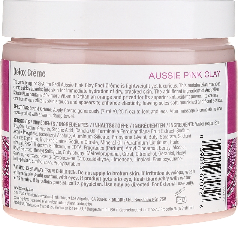 Hand and Foot Cream with Pink Clay - IBD Aussie Pink Clay Detox Creme  — photo N2